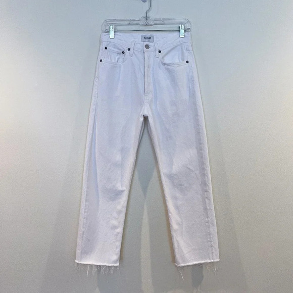 AGOLDE White Denim 90s Straight Leg High Waist Classic Button Fly Jeans 26 - Picture 2 of 12